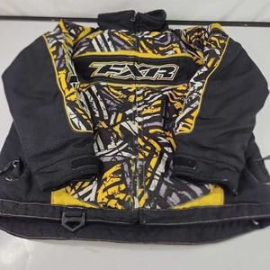 FXR Race Boys Motorcycle Jacket Black Abstract Zip Pockets Long Sleeve Logo 10